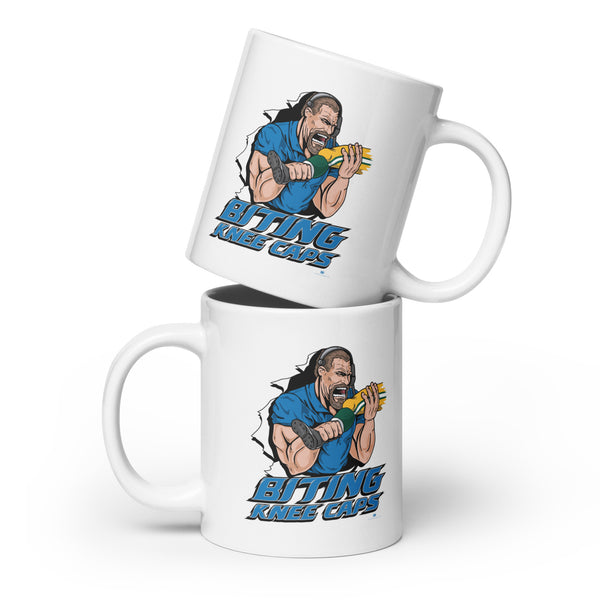 Alternative Hero- Biting Knee Caps White glossy mug