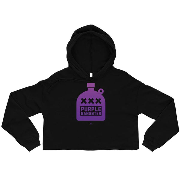 Alternative Hero - Purple Gangster Crop Hoodie - Black / S