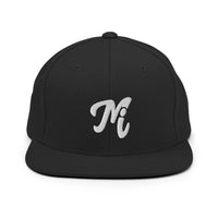 MI State - Michigan MI 3-D Logo Premium Snapback Hat - Black
