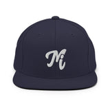 MI State - Michigan MI 3-D Logo Premium Snapback Hat - Navy