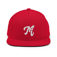 MI State - Michigan MI 3-D Logo Premium Snapback Hat - Red