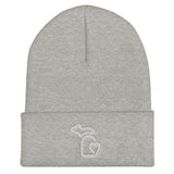 MI State - Michigan Cuffed Beanie - Heather Grey