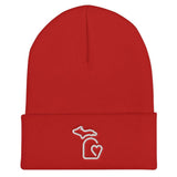 MI State - Michigan Cuffed Beanie - Red