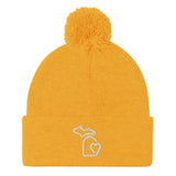 MI State - Michigan Pom-Pom Beanie - Gold