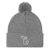 MI State - Michigan Pom-Pom Beanie - Heather Grey