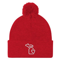 MI State - Michigan Pom-Pom Beanie - Red