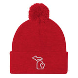 MI State - Michigan Pom-Pom Beanie - Red