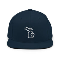 MI State - Michigan Premium Snapback Hat - Dark Navy