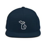 MI State - Michigan Premium Snapback Hat - Dark Navy