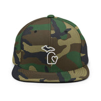 MI State - Michigan Premium Snapback Hat - Green Camo