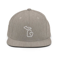 MI State - Michigan Premium Snapback Hat - Heather Grey