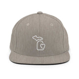 MI State - Michigan Premium Snapback Hat - Heather Grey