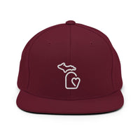 MI State - Michigan Premium Snapback Hat - Maroon