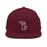 MI State - Michigan Premium Snapback Hat - Maroon