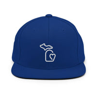 MI State - Michigan Premium Snapback Hat - Royal Blue