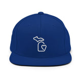 MI State - Michigan Premium Snapback Hat - Royal Blue