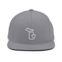 MI State - Michigan Premium Snapback Hat - Silver