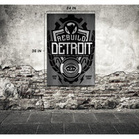 Rebuild Detroit 24x36 Gallery Wrapped Canvas